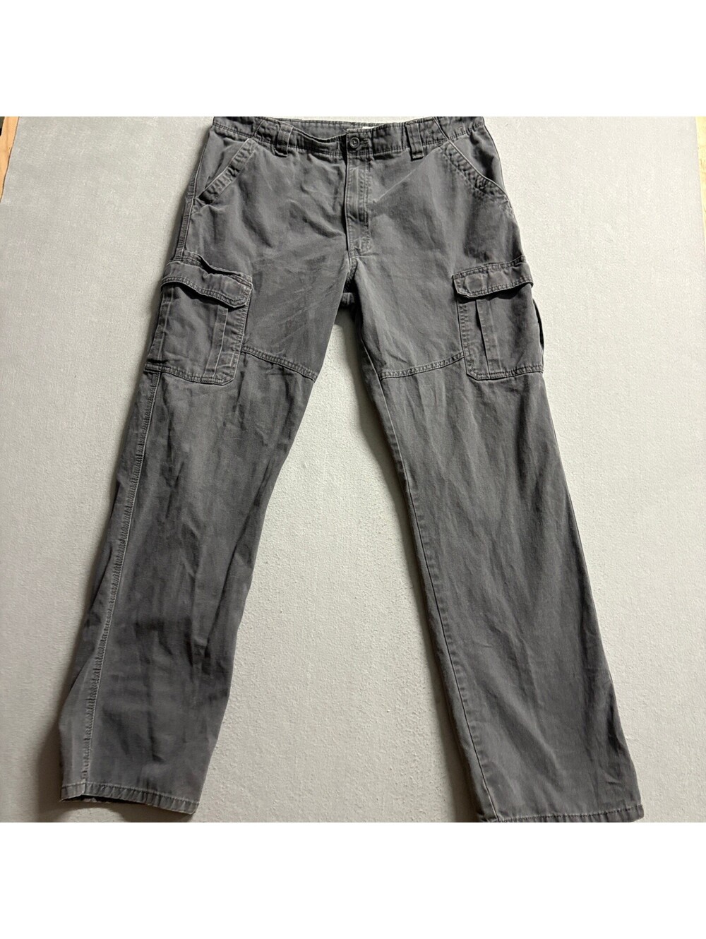 Wrangler Relaxed Fit Cargo Pants Mens 34x30 Gray Cotton Twill Utility Workwear